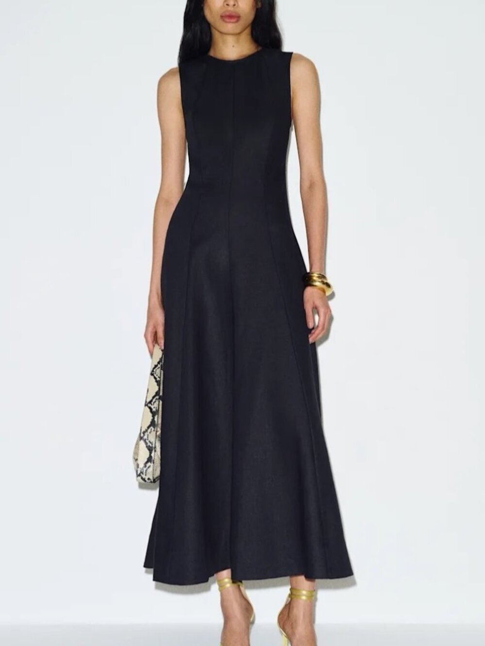NEW Reformation Cecilia Linen Sleeveless Maxi Dress Black | US 2 UK 6